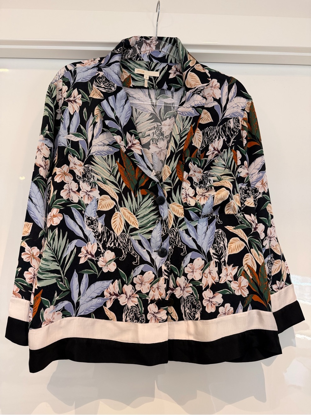 Maje Icione Floral tiger print blazer & maching shorts set